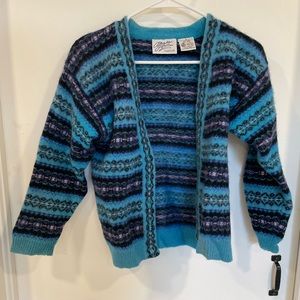 Vintage Brass Plum Nordstrom Wool Cardigan